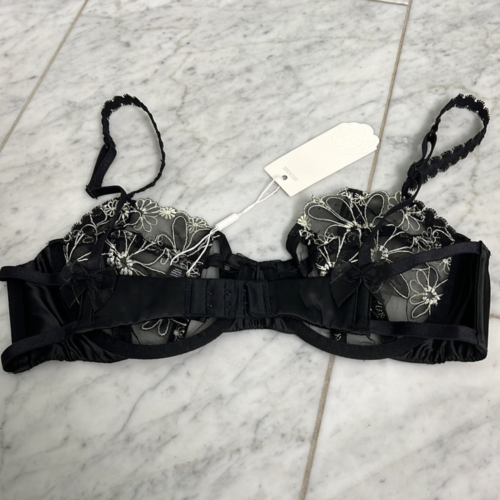 36B For Love and Lemons Black Floral Bra - Picture 4 of 6